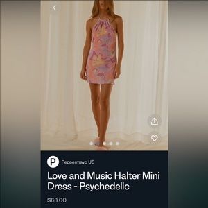 NWT Peppermayo psychedelic halter dress in purple